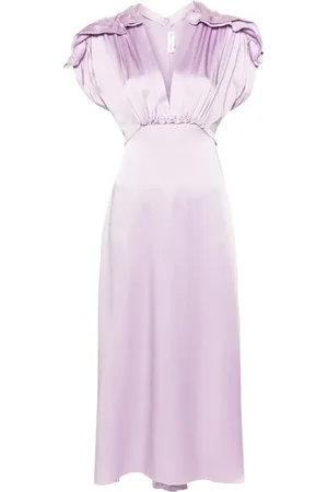Victoria Beckham Ruffled satin midi dress