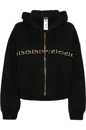 VERSACE Greca-detailing zip-up hoodie