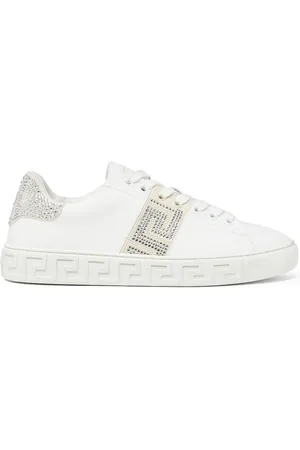VERSACE Crystal Greca leather sneakers