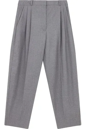Stella McCartney Flannel cropped pleated trousers