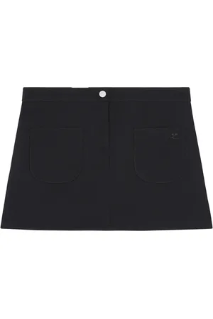 Courrèges Logo-appliqué twill mini skirt