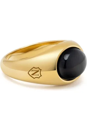 Nialaya Onyx engraved signet ring