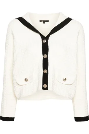 Maje Contrast-collar cardigan