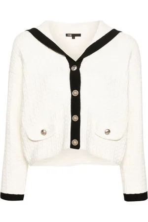 Maje Contrast-collar cardigan