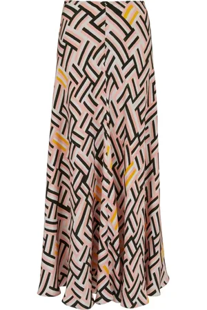 PETER COHEN Geometric-print silk skirt