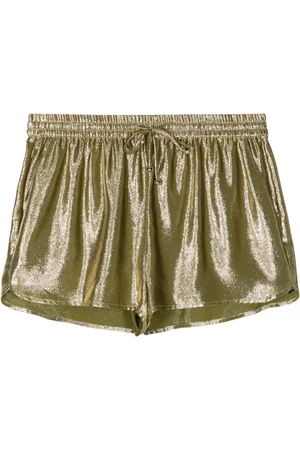 Cynthia Rowley Lamé-effect silk shorts