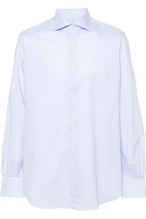 MAZZARELLI Spread-collar cotton shirt