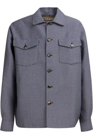 Marni Houndstooth-print flap-pocket shirt