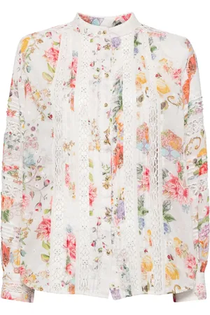 Camilla Floral-print cotton blouse