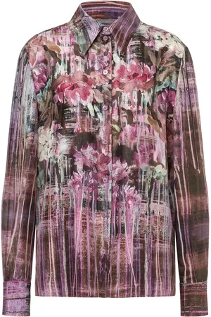 Alberta Ferretti Floral-print silk shirt