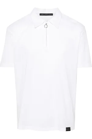 LOW BRAND Zip-up piqué polo shirt