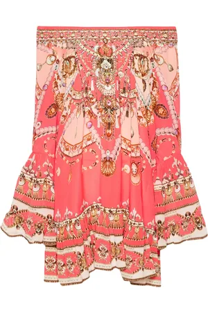 Camilla Flared rhinestone-embellished mini dress