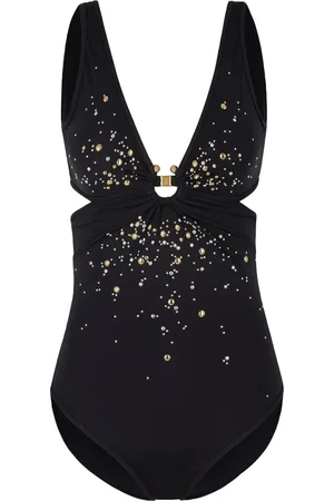 Paco rabanne Cut-out piercing-signature swimsuit