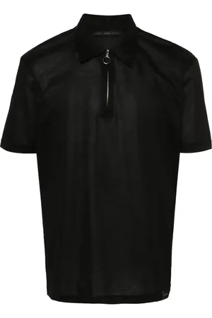 LOW BRAND Zip-up piqué polo shirt