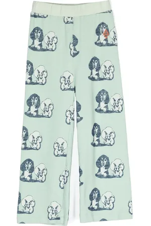 The Animals Observatory Dogs-print straight trousers