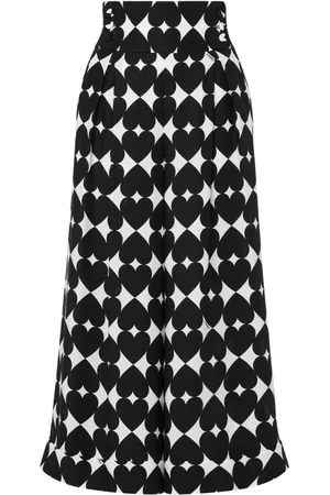 Moschino Geometric-print cropped trousers