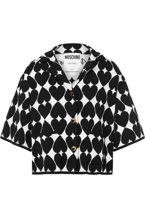 Moschino Heart-motif knitted cotton shirt