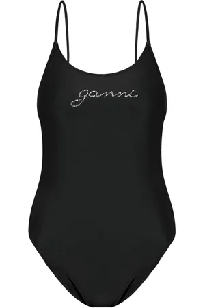 Ganni Crystal-logo swimsuit