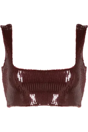 GALVAN Beating Heart sequinned cropped top