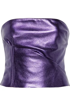 LAQUAN SMITH Bustier-style leather top