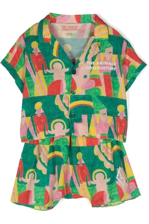 The Animals Observatory Magpie geometric-print shorts set