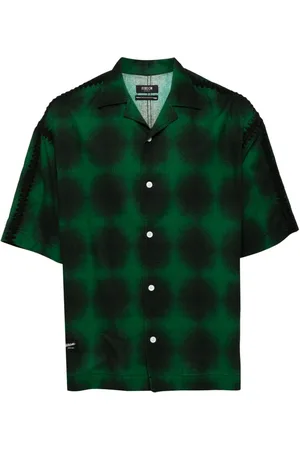 FIVE CM Abstract-pattern cotton shirt