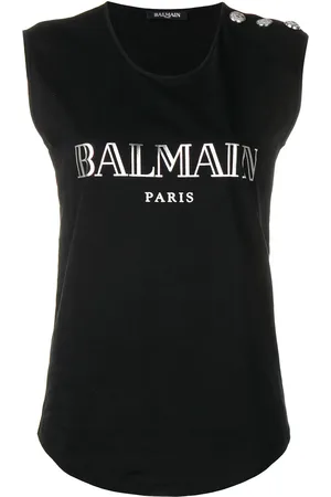 Balmain Logo print tank top