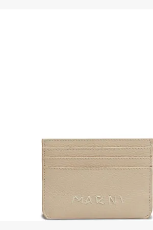 Marni Embroidered logo leather card holder