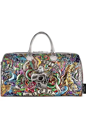 Philipp Plein Tattoo-embossed leather tote bag