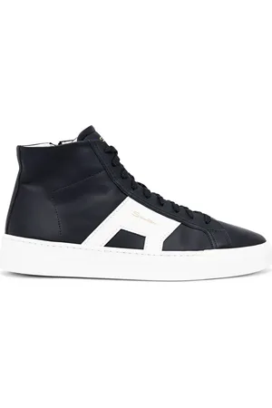 santoni Logo-lettering high-top sneakers
