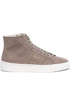 santoni Logo-lettering high-top sneakers