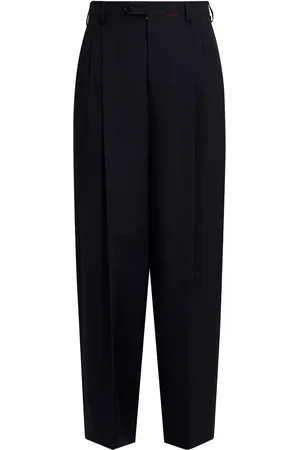 Marni Logo-embroidered wool trousers