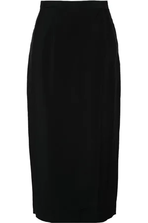 GENTRYPORTOFINO Textured wrap midi skirt