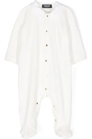 VERSACE Greca-embroidered velvet pijamas