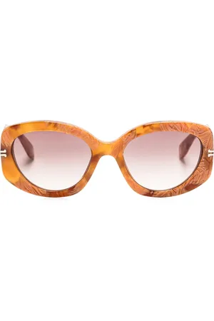 Marc Jacobs Marbled oval-frame sunglasses