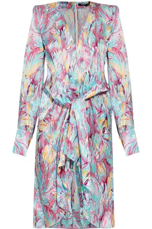 Balmain Abstract-print silk dress