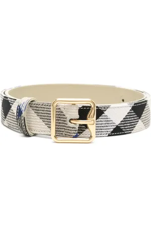 Burberry Tartan-patterned leather belt
