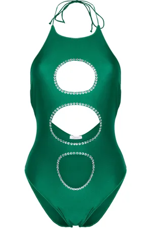 Oseree Gem-embellished cut-out swimsuit