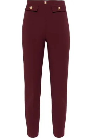 Elisabetta Franchi Logo-rivet straight-leg trousers