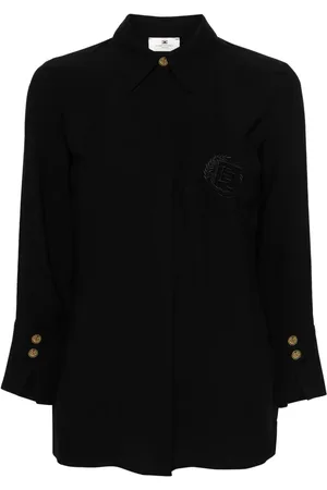 Elisabetta Franchi Logo-embroidered crepe shirt