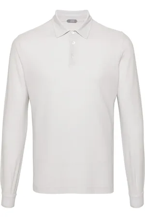 ZANONE Long-sleeve cotton polo shirt