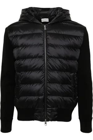 Moncler Knitted-panels hooded puffer jacket