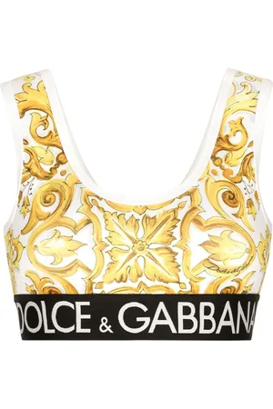 Dolce & Gabbana Majolica-print cropped tank top