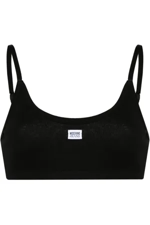 Moschino Logo-patch fine-ribbed bralette