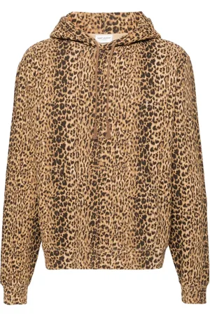 Saint Laurent Leopard-print cotton hoodie