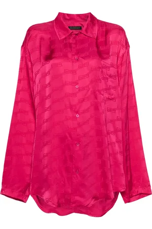 Balenciaga Jacquard-logo satin shirt