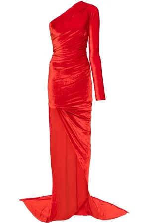 Balenciaga Asymmetric-design velvet dress