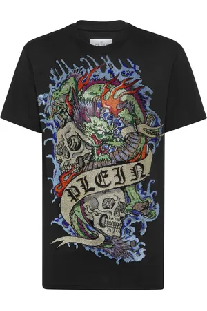 Philipp Plein Tattoo-print cotton T-shirt