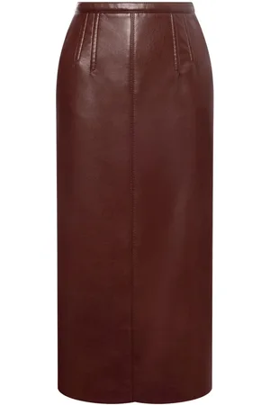 Serafini Coated-finish high-waisted skirt
