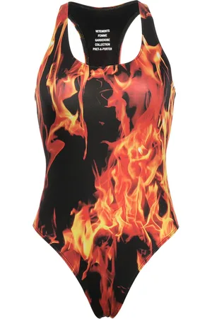 Vetements Fire open-back swimsuit